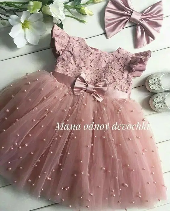 Летнее платье принцессы с цветочным узором для девочек Детские вечерние кружевные фатиновые платья-пачки на свадьбу - Цвет: Розовый