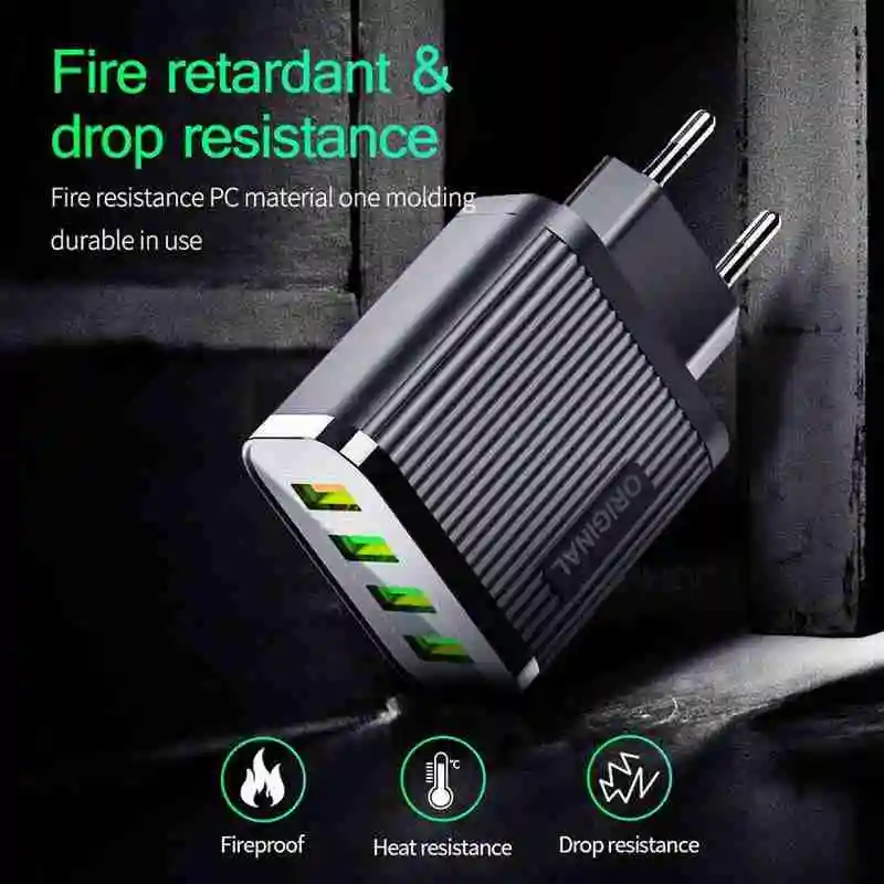 Многофункциональное настенное зарядное устройство 6.1A QC 3,0 usb-хаб, адаптер питания, USB зарядное устройство, штепсельная вилка, зарядка для стандарта США, 4 порта, быстрая зарядка
