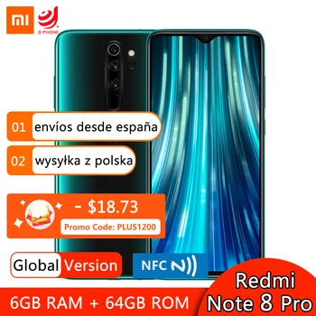 

Global Version Xiaomi Redmi Note 8 Pro 6GB 64GB Smartphone 64MP Quad Camera MTK Helio G90T Octa Core 4500mAh NFC Mobile Phone