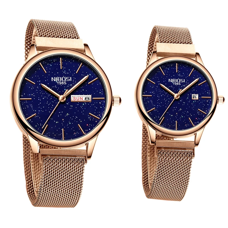 REVIEW TOP SELLER  NIBOSI Couple Watch Waterproof Man and Woman Men Watches 2019 Luxury Brand Elegant Women's Watches 