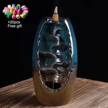 Керамический обратный поток водопад дым Курильница держатель домашний декор с 20 конусов ароматическая Специя