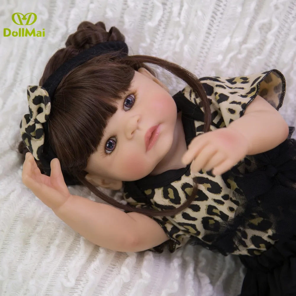 Boneca Возрожденный ребенок девочка полный Силиконовый reborn baby dolls игрушки 22 дюймов 55 см Детские Подарочные игрушки