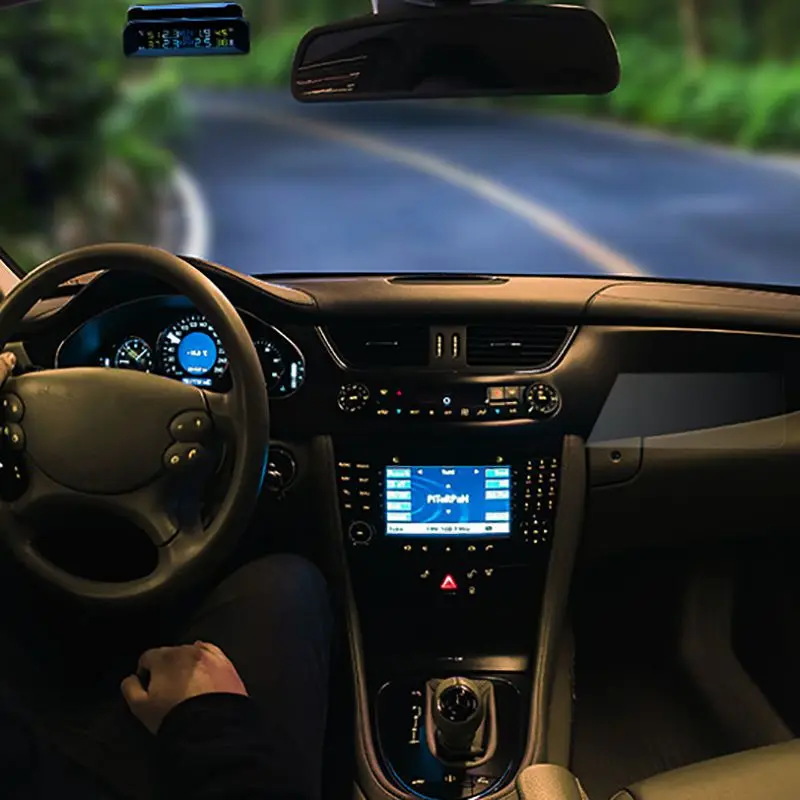 Система контроля давления в автомобильных шинах TPMS Беспроводная Солнечная энергия цифровой ЖК-дисплей автоматическая система охранной сигнализации s давление в шинах