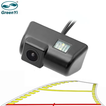 

GreenYi Vehicle Dynamic Trajectory Parking Line Car Reversing Backup License Plate Light Rear View Camera For Ford Transit