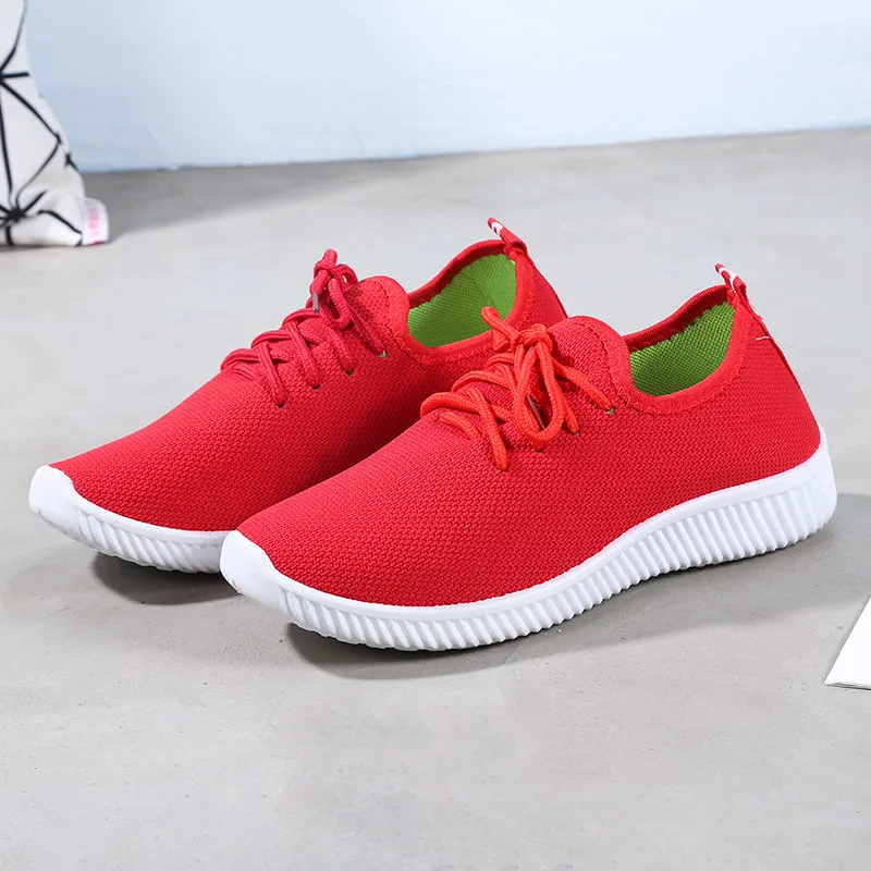 Tenis feminino/Новинка года; Женская теннисная обувь; кроссовки для прогулок; спортивная обувь; Цвет фиолетовый, красный; Tenis Para mujer; женская обувь - Цвет: Красный