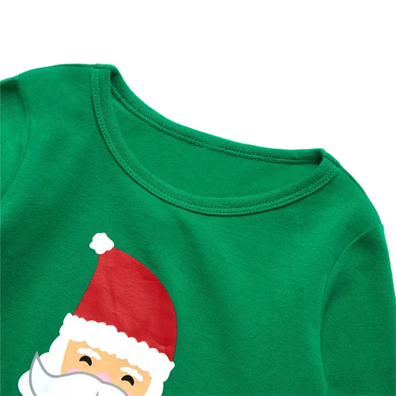 2 шт. Семейные рождественские пижамы для детей и для взрослых с длинным рукавом футболка+ полосатые штаны Семейные комплекты, Рождественская Пижама, одежда для сна, C0558