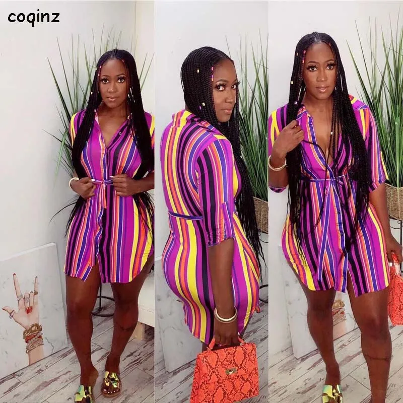 womens dresses new arrival striped shirt dress maxi sexy bodycon wrap tshirt dress ladies beach club vestidos de festa 1820