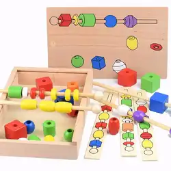 Wei Huai детские развивающие бисерные коробки Lwx0 Деревянные игрушки Монтессори обучающие средства цвет форма Когнитивная рука-глаз