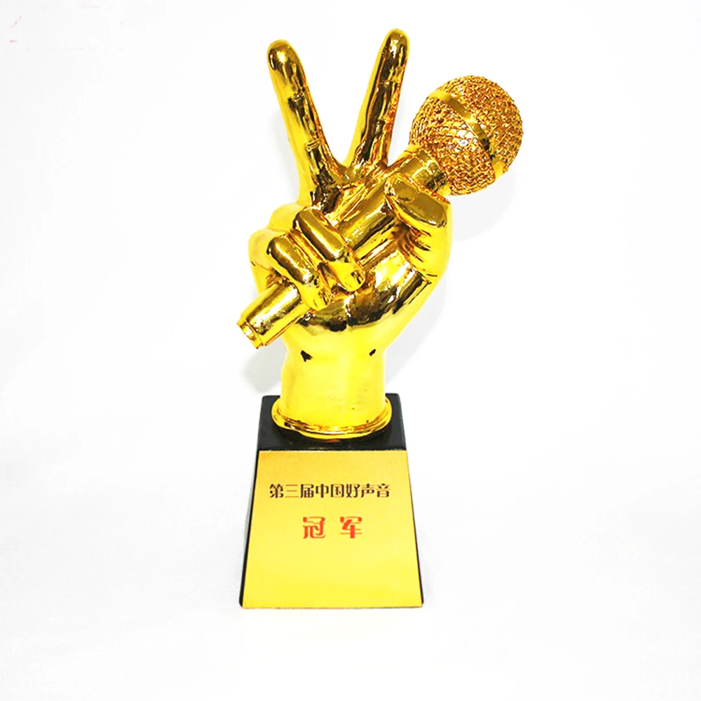 Voice Trophy Cup 28 см разнообразие шоу голос США музыкальные вентиляторы сувенир микрофон трофеи