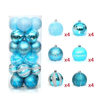 

6cm Color Snowflake 24pcs A Box Of Christmas Tree Ball Decoration Christmas Tree Decoration Balls (24pcs) 2020 NEW