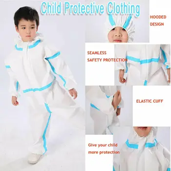 

Child Protective Clothing Kids Disposable Hazmat Suit Safety Coverall Dust Suit One-pieces Romper for Kids Baby boy Girl
