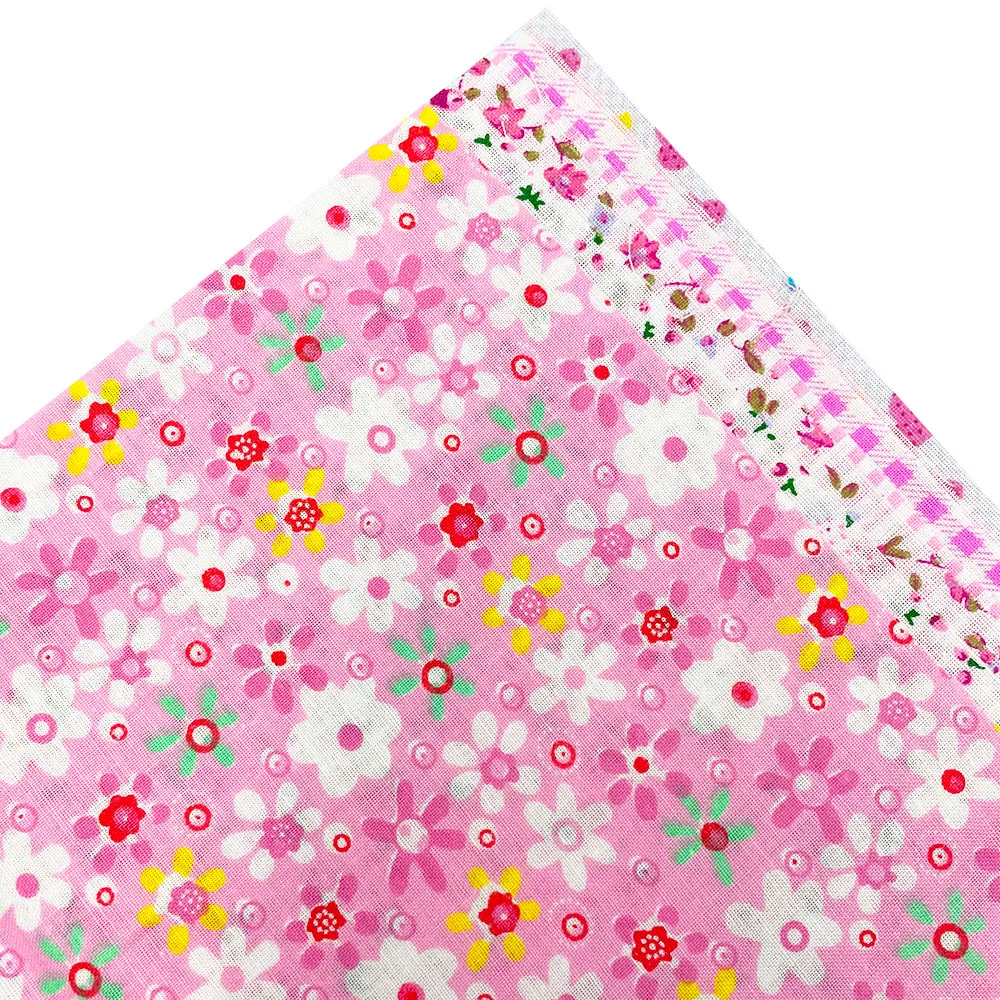 7Pcs 100% Cotton Fabric Assorted Pre-Cut Floral Cloth Sewing Patchwork Bundle DIY Decor Needlework DIY Handmade Material 25*25cm
