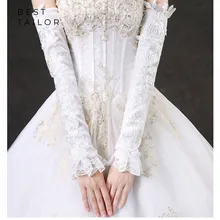 Для более ширококого выбора! Длинные свадебные перчатки для невесты без пальцев, белое торжественное платье с манжетами, свадебные аксессуары, Mariage gant mariage femme