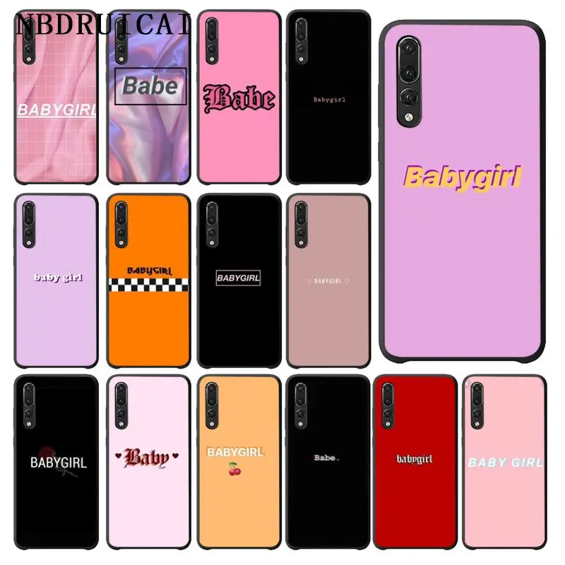 NBDRUICAI Babe babygirl honey line Text art Phone Case for Huawei P9 10 lite P20 pro P30 Psmart mate 20 | Мобильные телефоны и