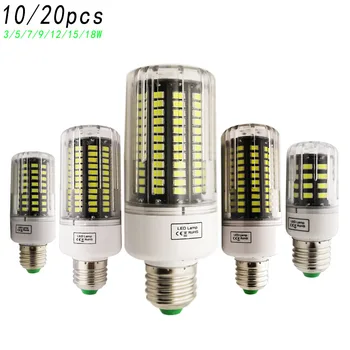

E27 LED Diode Lamp AC85-265V 3W 5W 7W 9W 12W 15W 18W Lumen No Flicker SMD 5736 Ampoule Corn Bulb Spotlight Energy saving lights