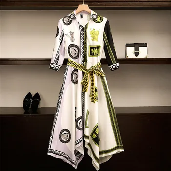 

elegant Plus Size Women's Retro Dress Was Thin Half Sleeve Shirt Dress 2020 Spring Summer Dresses