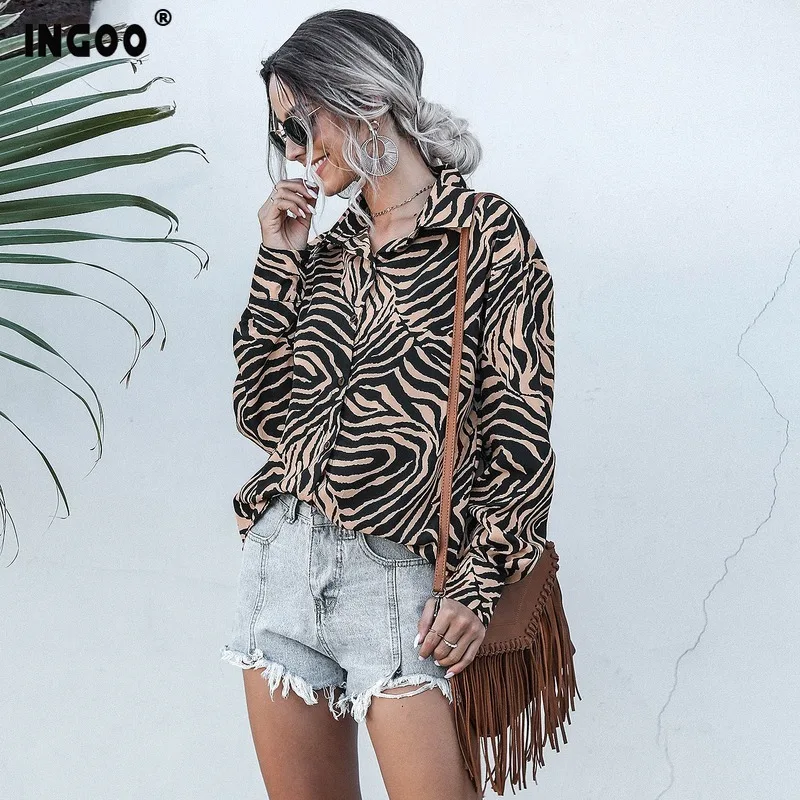 Женская блузка с леопардовым принтом длинным рукавом|Блузки| |