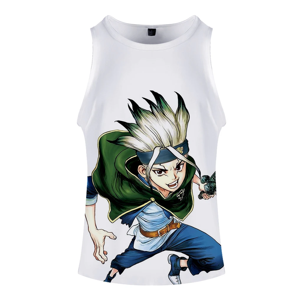 Dr. stone топы на бретелях,, хип-хоп Модные топы на бретелях, забавные уличные топы на бретельках, мужские и женские летние майки Dr. stone
