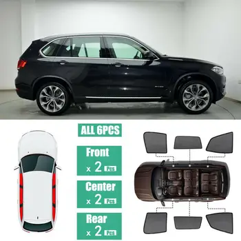 

Fit For BMW X5 2014-2018 6Pcs Windows Sunshade UV Ray Protector Mesh Block Privacy Visor