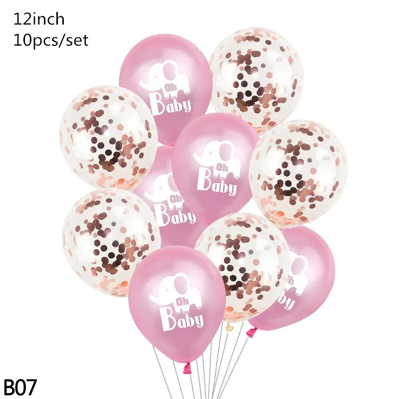 B07 10 шт./лот 12 дюймов мультфильм слон латексный воздушный шар "Конфетти" детский душ День Рождения Декор Пол раскрыть Globos поставки - Цвет: B07