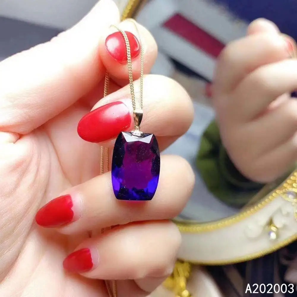 

KJJEAXCMY Fine Jewelry 18K gold inlaid Amethyst Female Miss Woman Pendant Necklace luxury hot selling with box
