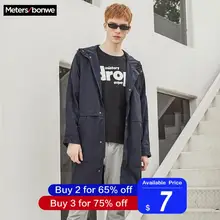 Metersbonwe, мужской повседневный длинный Тренч для мужчин, однотонный модный Тренч, Мужское пальто, бейсбольные куртки, Мужская Уличная одежда, топы