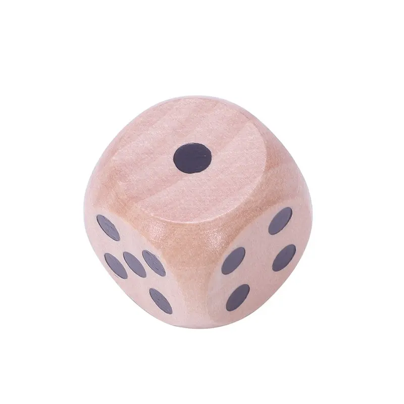 10 шт. Шестигранные D6 игральные кости для настольной игры, изготовленные из натурального дерева