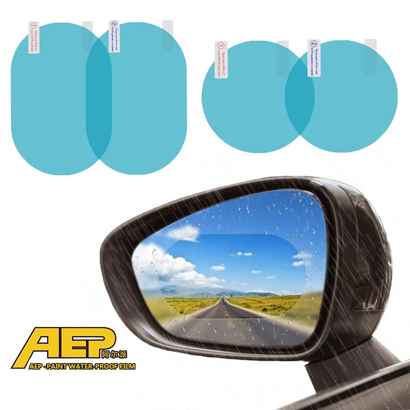 2pcs Car motorcycle rearview mirror anti-fog anti-glare waterproof film sticker*