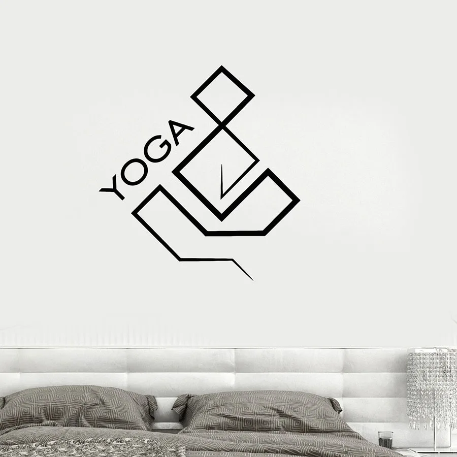 Vinyl Wall Decal Yoga Geometric Design Zen Buddhism Stickers Window Glass Mural Bedroom Relax Art Removable Wallpaper S1179 | Дом и сад