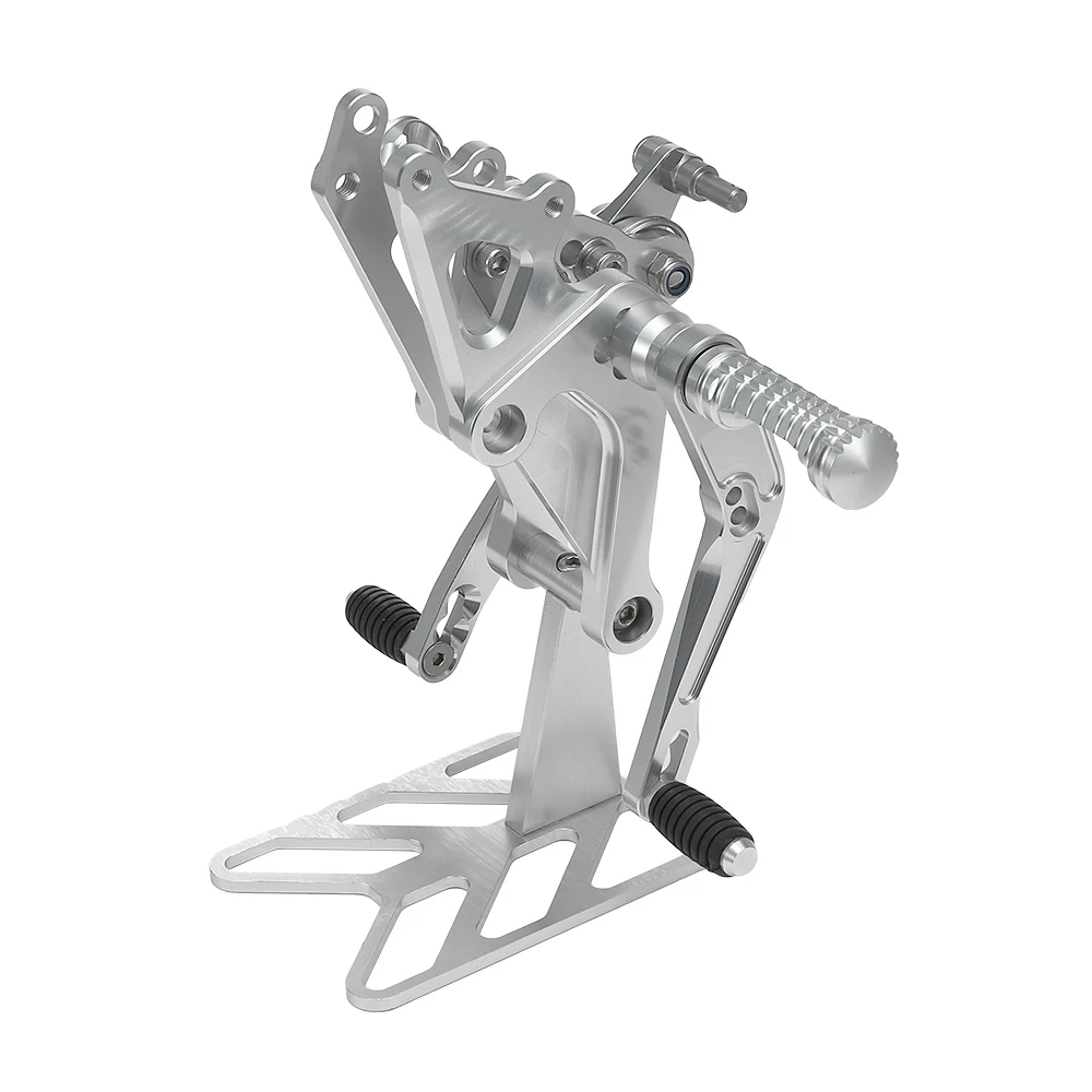KEMiMOTO CNC Регулируемые задние наборы для mt-07 FZ-07 FZ07 MT07 Rearset подставка для ног колышки для Yamaha mt-07 FZ-07 2013 - Цвет: Silver
