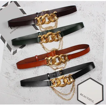 

[EWQ] 2020 Spring Summer New Arrivals Fashion Punk Rock Style Waist Chain Hipster Exaggerated Creative Casual Belt AW79116