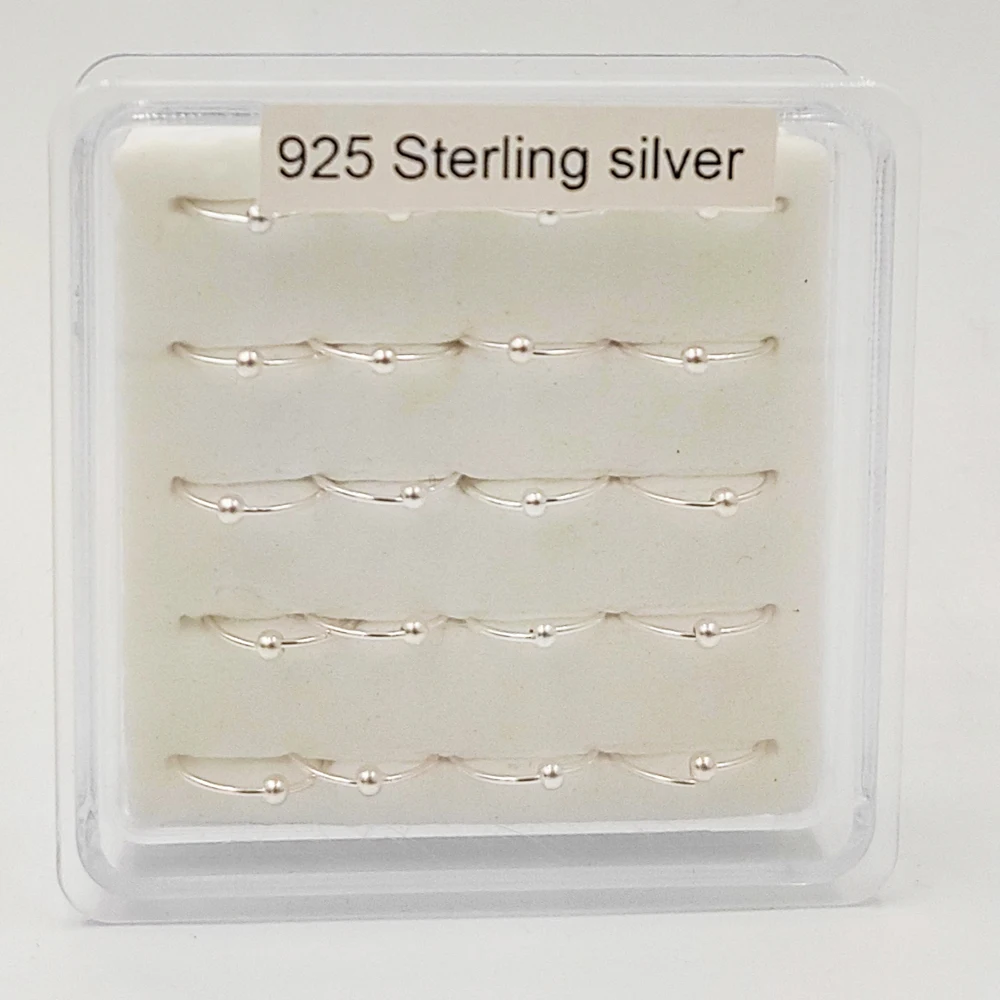 925 Sterling silver Nose ring trendy helix cartilage tragus nose piercing jewelry 6mm 8mm 10mm 20pcs/pack
