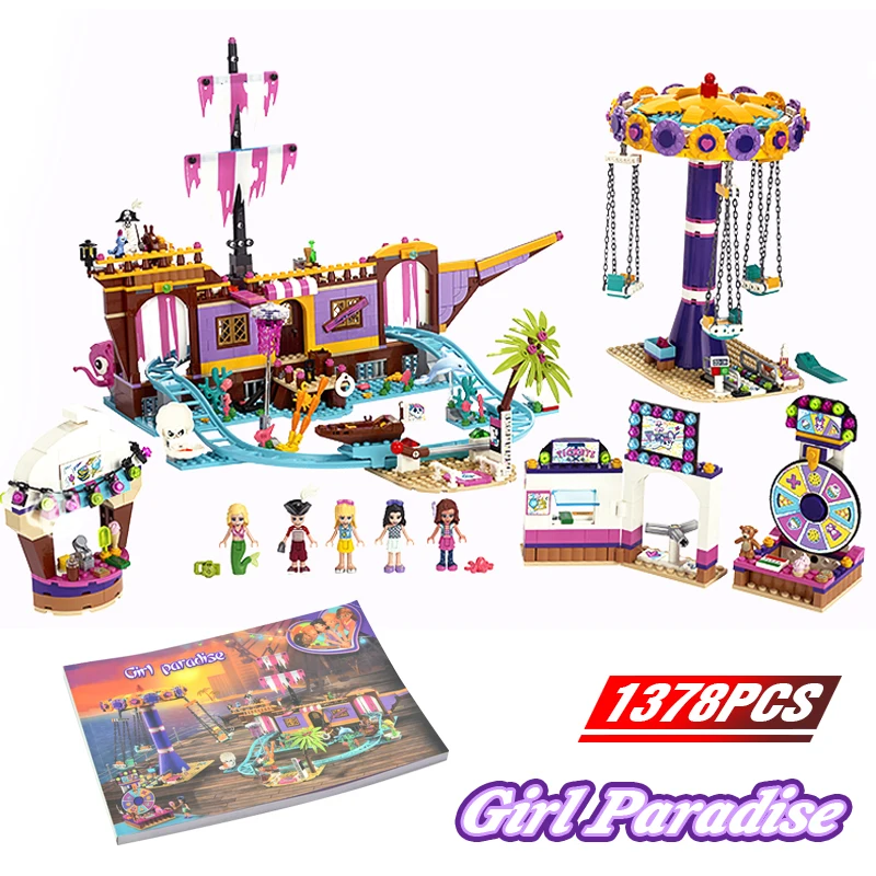 

1378Pcs 2020 Heartlake City Amusement Pier Building Blocks Legoinglys Friends Girls DIY Bricks Educational Toys for Girls 41375