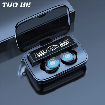

TUO HE M17 Earphones Bluetooth 5.1 TWS Wireless Earbuds 9D Stereo Strong Bass Waterproof Headset With LED Touch Mic Charging Box
