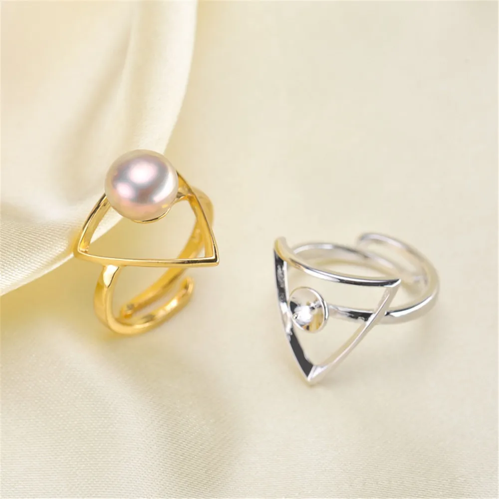 Pearl Ring Settings, Fashionable Ring Findings, Adjustable Size 925 Silver Ring Jewelry DIY making No Pearl