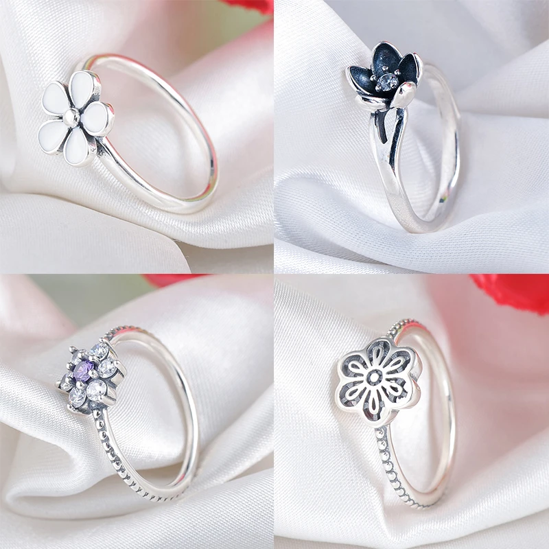 2019 nuevo anillo de moda coronas y corazón amor anillos dedo de flores claro CZ apto mujeres boda marca joyería Dropship|Anillos| - AliExpress