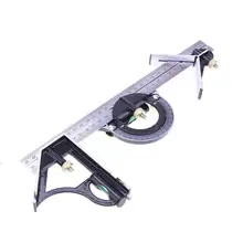 3 pçs 300mm régua ajustável multi combinação ângulo quadrado localizador transferidor conjunto de nível espírito régua universal ângulo direito