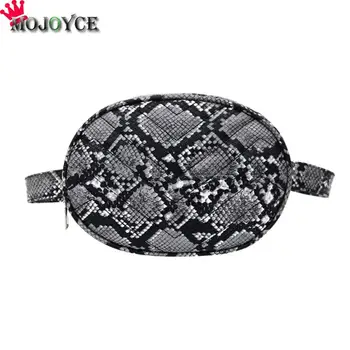 

New Fashion Handbags Wear-resistant Serpentine Fanny Chest Pack Leather Oval Waist Bag Women Shoulder Crossbody Bag