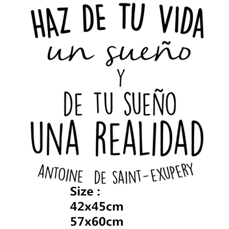 Spanish Inspirational Positive Quotes Vinyl Wall Sticker Life Dreams Art Decals For Spanish Home Decoration Murals Decal Ru146 Wall Stickers Aliexpress