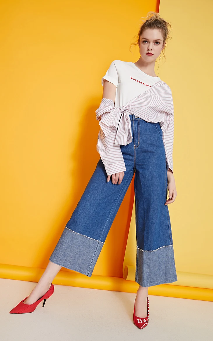 Vero Moda женские джинсы свободного кроя с высокой посадкой и закатанными манжетами | 319132510
