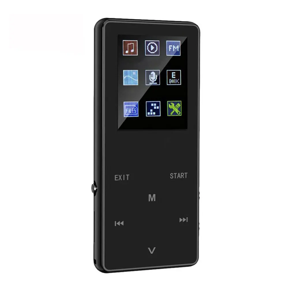 K1 1,8 дюйма ультра тонкий дисплей цветной экран перезаряжаемый беспроводной цинковый сплав MP4 плеер многоязычный - Цвет: Черный