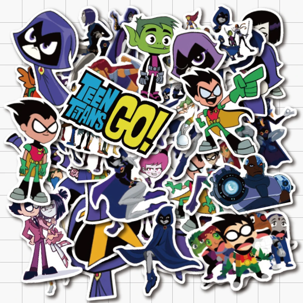 VANMAXX 50 шт. подростковые Young Titans Go DC супергерой мультфильм наклейки водонепроницаемый ПВХ наклейка для шлем для ноутбука велосипедный багаж автомобиля