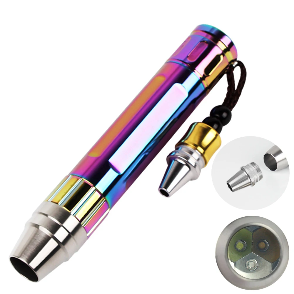 

Jade Appraisal Pen Light, Yellow Light LED Flashlight 18650, 5W Small Head 365NM UV Light Portable Gemstone Work LED Lampe