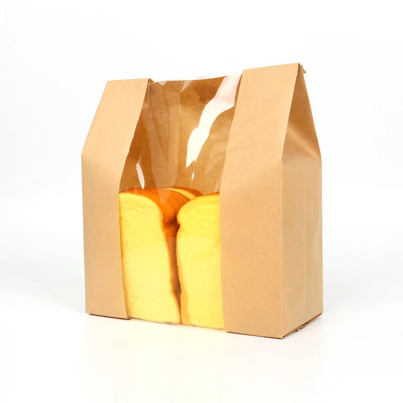 50 Pack Kraft Paper Bread Bags with Clear Window – Oil-Resistant Bakery Packaging Pouch... - SKU KPBB1536 - UGI Packaging