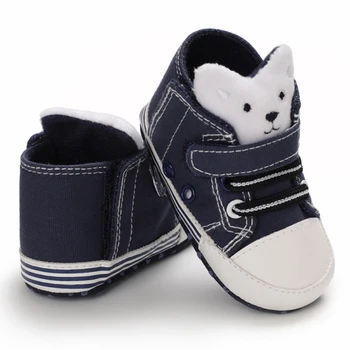

2020 Cute Bear Baby Boys Girls Sneakers Canvas Sports Crib Soft First Walker Shoes First Walkers For 0-18month