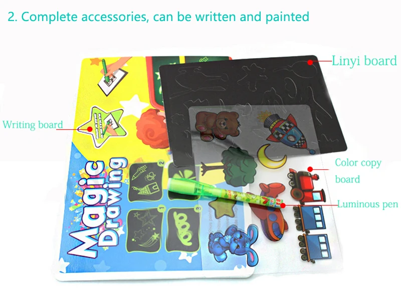A3 3D волшебная доска для рисования детский буфер обмена набор светодиодный доска для письма креативное искусство волшебная доска с детская ручка подарок
