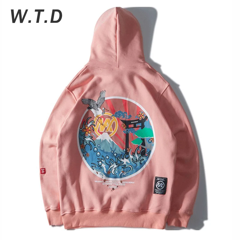 WTD Men's Sweatshirt Embroidery Crane Japanese Elements Printed Hip Hop Casual Hoodie Standard Oversized Sweatshirt Men Hoodies WTD Men's Sweatshirt Embroidery Crane Japanese Elements Printed Hip Hop Casual Hoodie Standard Oversized Sweatshirt Men Hoodies