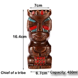 Hawaii - Themed Ceramic Tiki Beverage Mug - 80ml - 600ml (Chief of a Tribe)