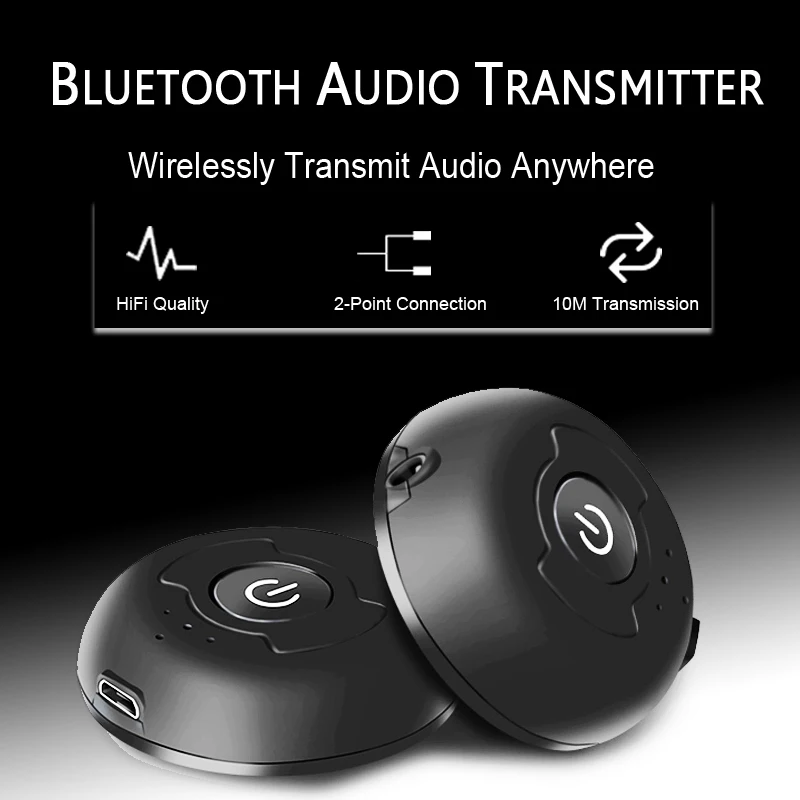 VAORLO Low Latency Bluetooth Transmitter Stereo Music HiFi Audio Transmission For TV Headphones Wireless Adapter With 3 5mm AUX