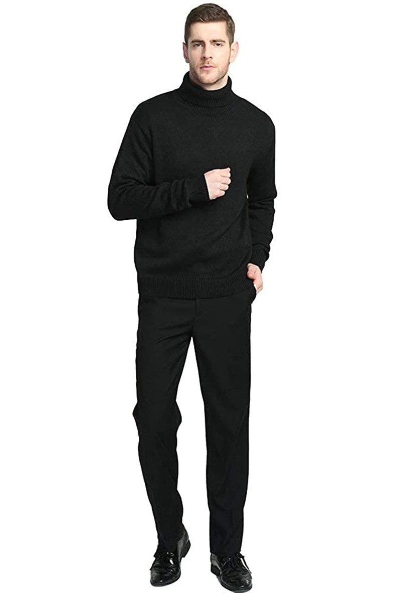 Men's Merino Wool Base Layer Shirt Sweaters 100% Merino Wool Lightweight Turtle Neck Sweater Knitted Pullovver For Men Keep Warm 4